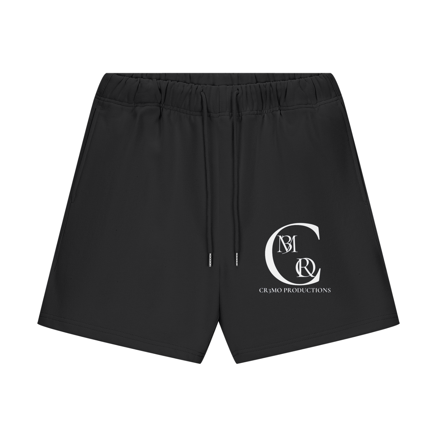 CR3MO Badge Sweat Shorts: Black Beauty