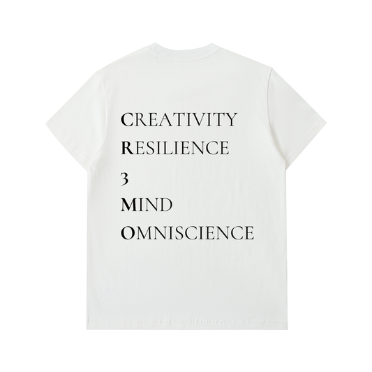 CR3MO Badge T-Shirt: White