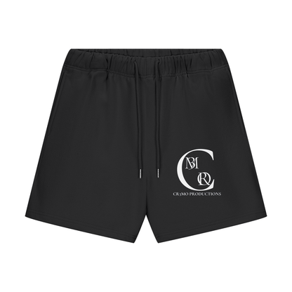 CR3MO Badge Sweat Shorts: Black Beauty