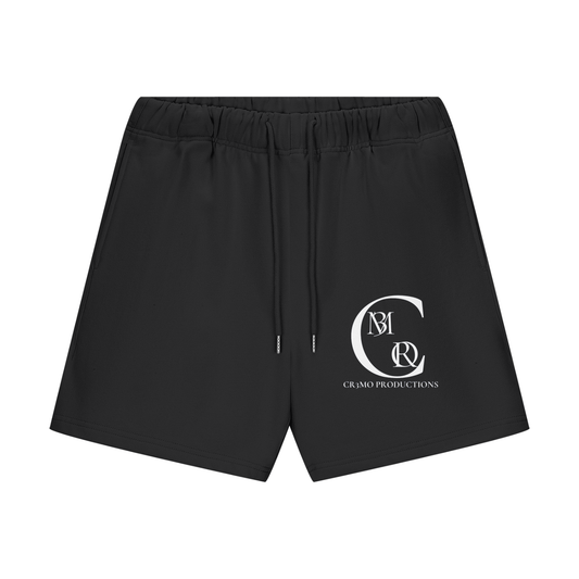 CR3MO Badge Sweat Shorts: Black Beauty